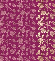 wedding card design, traditional paisley floral pattern , royal India	