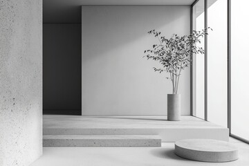 Interior empty room minimalist background