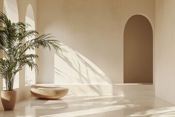 Interior empty room minimalist background