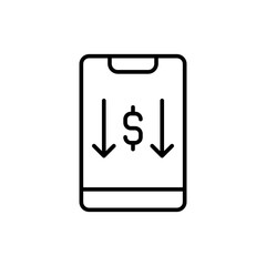 Money loss outline icons, minimalist vector illustration ,simple transparent graphic element .Isolated on white background