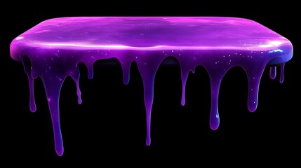 Futuristic Design Featuring Flowing Holographic Melt with Vibrant Purple and Black Background