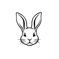 Fototapeta premium A cute cartoon rabbit illustration with big ears and joyful expression., isolated on a transparent background.