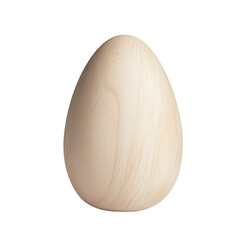 A smooth wooden egg, perfect for crafting and creative projects., isolated on a transparent background.