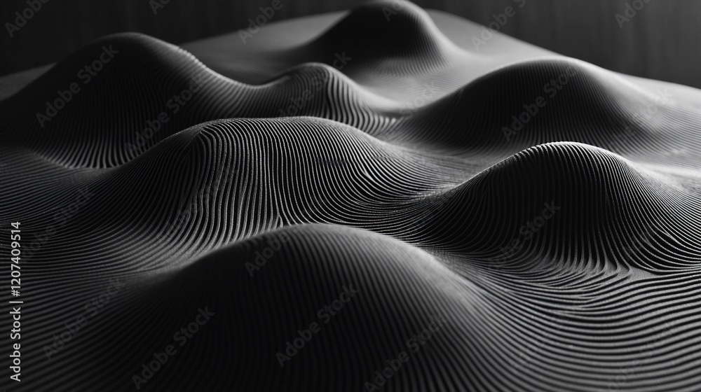 Aufkleber abstract grayscale undulating surface texture.