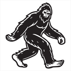 Obraz premium Bold Bigfoot Sasquatch Silhouette Vector Illustration 