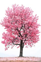 Obraz premium cherry tree on white background
