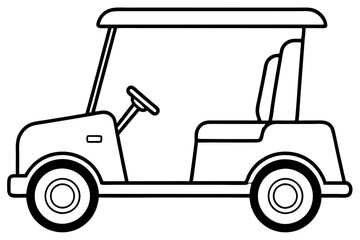 Golf Buggy Line Art Graphic