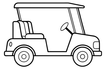 Golf Buggy Line Art Graphic