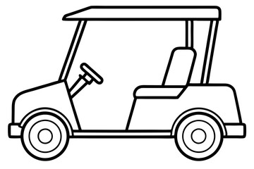 Naklejka premium Golf Buggy Line Art Graphic