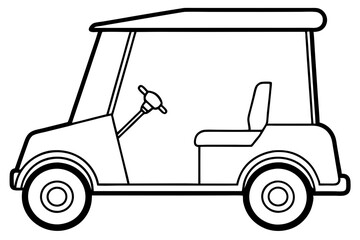 Golf Buggy Line Art Graphic