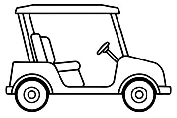 Golf Buggy Line Art Graphic