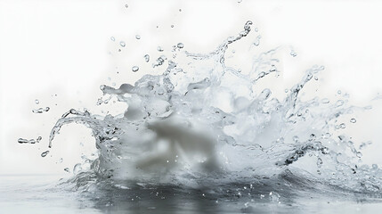 Splash of Water Droplets Creating Ripples on Calm Surface