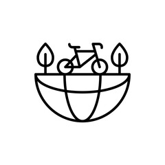 Cycling day outline icons, minimalist vector illustration ,simple transparent graphic element .Isolated on white background