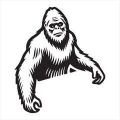 Obraz premium Bigfoot Sasquatch Modern vector illustration