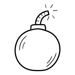 Obraz premium Hand drawn doodle bomb on white background.