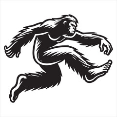 Fototapeta premium Striking Bigfoot Sasquatch Vector Illustration 
