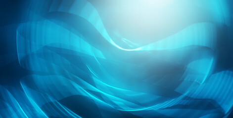 abstract blue background with curved lines of light
