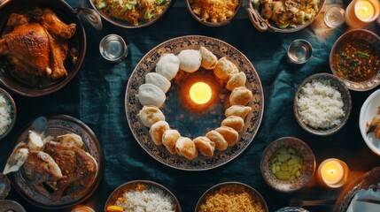 Aromatic and Abundant Festive Dinner Table Setting