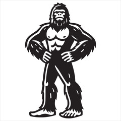 Fototapeta premium Powerful Bigfoot Sasquatch Vector Artwork 