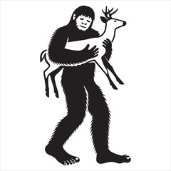 Fototapeta premium Bigfoot Sasquatch Vector illustration