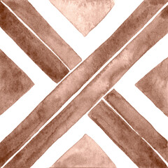 Watercolor Azulejos Tile in Mocha tones
