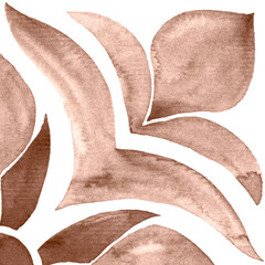 Watercolor Azulejos Tile in Mocha tones
