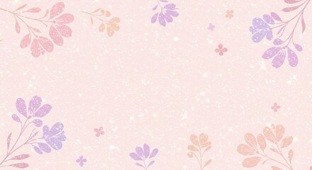 Obraz premium Pastel floral background with soft sparkling texture and delicate botanical elements