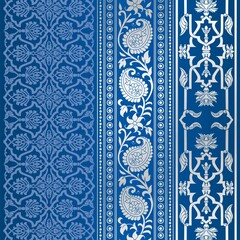 wedding card design, traditional paisley floral pattern , royal India	