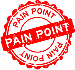 Grunge red pain point word round seal stamp on white background