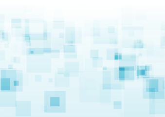 Light blue geometric tech background with glossy squares. Vector digital design