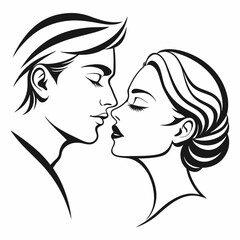 kiss Day vector silhouette black design white background