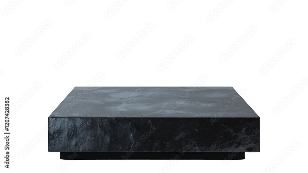 Poster sleek charcoal platform table with minimalist design, perfect for product display or modern interior