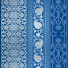 wedding card design, traditional paisley floral pattern , royal India	