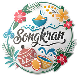  Colorful Songkran festival logo representing Chiang Mai's traditional water celebration and culture.