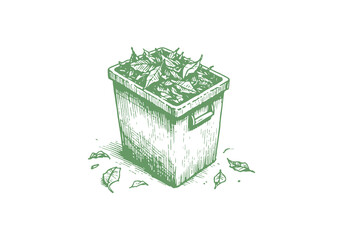 Dry Leaf Waste Hand Drawn Sketch Illustration Sketch