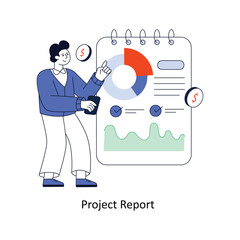 Project Report Flat Style Design Vector illustration. Stock illustration