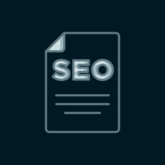 Line SEO optimization icon isolated on black background. Flat filled outline style with shadow. Vector