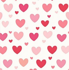 Valentine's Day Seamless Pattern with Pink Hearts.