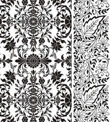 Fototapeta premium wedding card design, traditional paisley floral pattern , royal India 