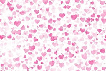 Watercolor Pink Hearts Seamless Pattern for Valentine's Day Celebration.