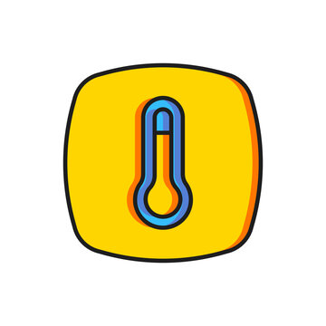 recommend clip art: Color Thermostat icon isolated on white background. Temperature control. Flat filled outline style with shadow. Vector