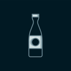 Line Beer bottle icon isolated on black background. Flat filled outline style with shadow. Vector