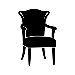 Chair vector silhouette white background 
