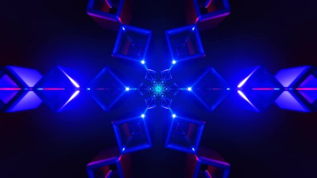 Fluid geometric transformations with abstract strobe lights and seamless loop