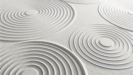 Obraz premium Clean and simple 3d render illustration. Abstract rings background for business presentation. Radial bright pattern concept. Modern surface texture. Minimal design, light color, digital layout