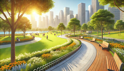 Fototapeta premium Moderner Park