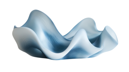 A beautifully crafted blue decorative bowl featuring elegant, flowing curves, ideal for home decor or art pieces, set against a white background.
