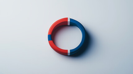 A minimalist depiction of one red, white, and blue themed wristband on a plain backdrop.