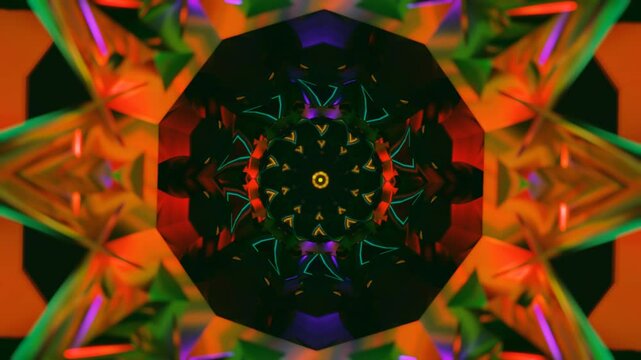 Strobe light effects with geometric patterns in a seamless VJ loop