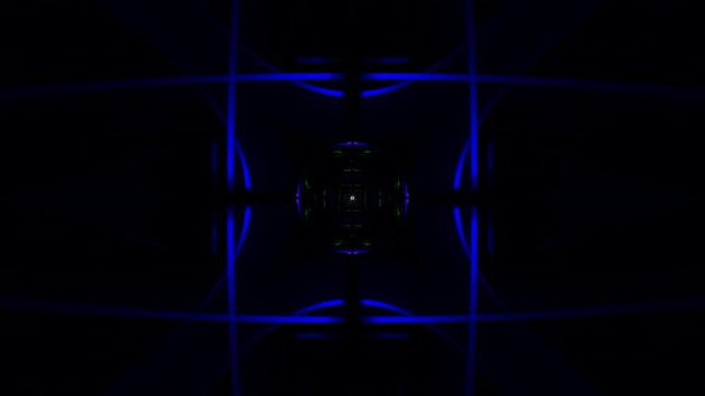 Strobe lights and geometric forms in an abstract seamless video loop